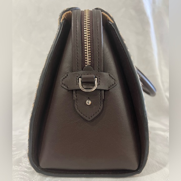 Kate Spade Leopard Haircalf zip medium satchel with chocolate leather sides - Picture 5 of 12